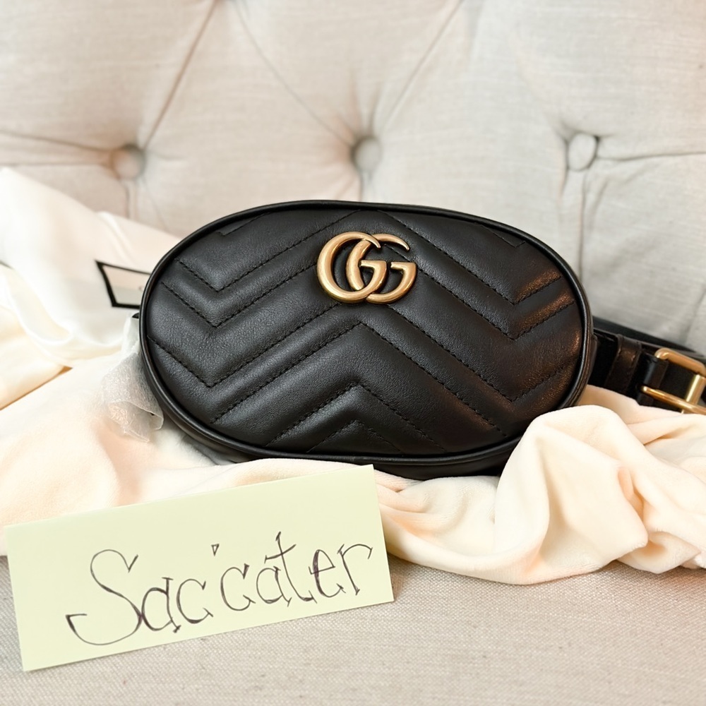 NEW | GUCCI Belt Bag Black GG Marmont sz 85